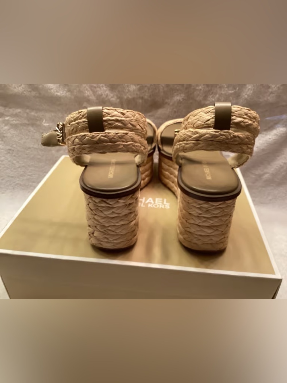 Time and Tru Braided Espadrille Platform Sandals in Neutral Tan